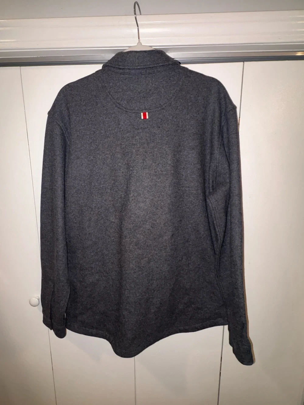 Tracksmith New England Overshirt Men's Large In Wool Charcoal Grey Hike Fall